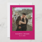 Handgezeichnetes Drehbuch Pink Illustration Hochze Einladung (Rückseite)