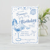 Handgezeichnetes dreissiges Cowgirl Cowgirl Geburt Einladung (Stehend Vorderseite)