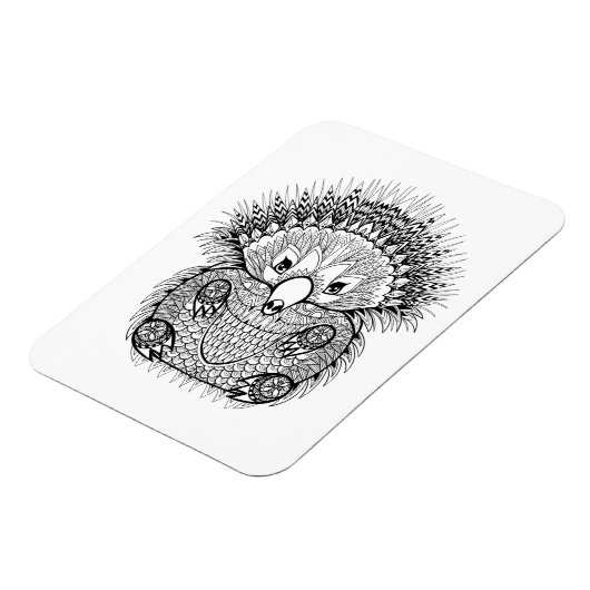 Handgezeichnetes Echidna Doodle Magnet (Linke Seite)