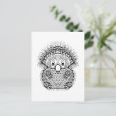 Handgezeichnetes Echidna Doodle Postkarte (Stehend Vorderseite)