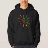 Handgezeichnetes ethnisches Friedenszeichen Hippie Hoodie (Vorderseite)