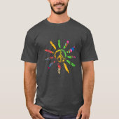 Handgezeichnetes ethnisches Friedenszeichen Hippie T-Shirt (Vorderseite)