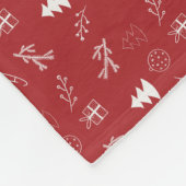 Handgezeichnetes Festliches Rot-Weiß-Weihnachten Fleecedecke (Ecke)