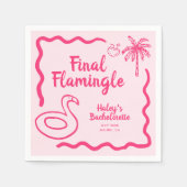 Handgezeichnetes Flamingle Bachelorette Serviette (Vorderseite)