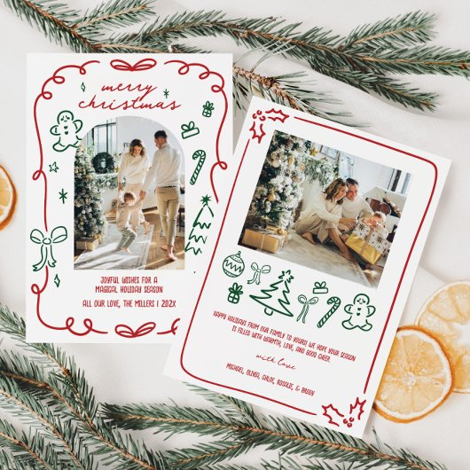 Handgezeichnetes Foto Feiertagskarte