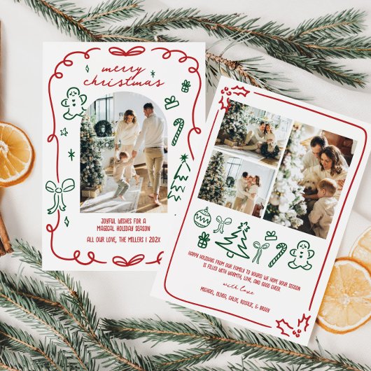 Handgezeichnetes Foto Feiertagskarte