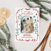 Handgezeichnetes Foto Feiertagskarte