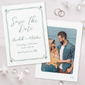 Handgezeichnetes Foto Grüne Whimsikale Hochzeit Save The Date