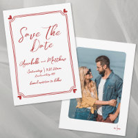 Handgezeichnetes Foto Whimsical Simple Red Wedding
