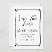 Handgezeichnetes Foto Whimsical Simple Wedding Save The Date (Vorderseite)