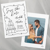 Handgezeichnetes Foto Whimsical Wedding Save The Date