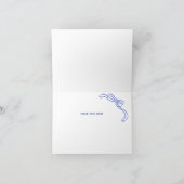 Handgezeichnetes französisches blaues Brautparty Dankeskarte (Innenseite)