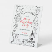 Handgezeichnetes Friendsmas Weihnachtsgebäck Party Sockelschild (Vorderseite)