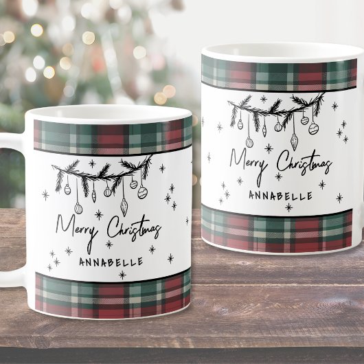 Handgezeichnetes Frohe Weihnachten Kaffeetasse