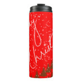 Handgezeichnetes Frohe Weihnachten Thermosbecher (Vorderseite)