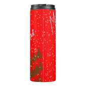 Handgezeichnetes Frohe Weihnachten Thermosbecher (Rückseite)