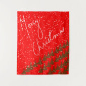 Handgezeichnetes Frohe Weihnachten Wandteppich (Vorderseite)