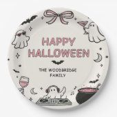 Handgezeichnetes Frohes Halloween Pappteller (Vorderseite)