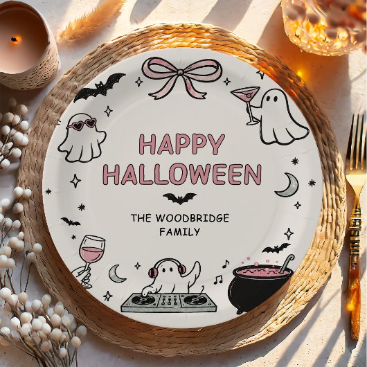 Handgezeichnetes Frohes Halloween Pappteller