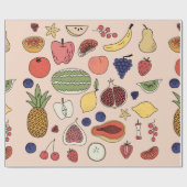 Handgezeichnetes Fruchtmuster Geschenkpapier (Flach)