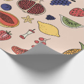 Handgezeichnetes Fruchtmuster Geschenkpapier (Ecke)