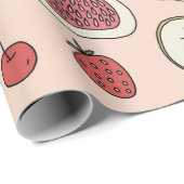 Handgezeichnetes Fruchtmuster Geschenkpapier (Rolleneckpunkt)