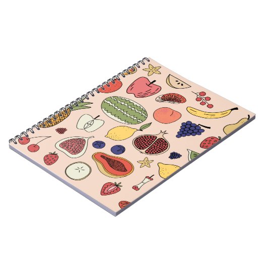 Handgezeichnetes Fruchtmuster Notizblock (Linke Seite)