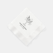 Handgezeichnetes funky Cocktail Mädchen Geburtstag Serviette (Ecke)