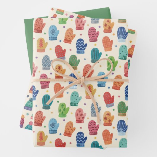 Handgezeichnetes gemütliches Winter-Verpackungspap Geschenkpapier Set (Beispiel)