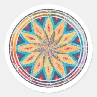 Handgezeichnetes geometrisches Mandala Runder Aufkleber