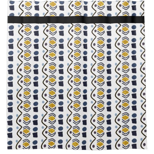 Handgezeichnetes geometrisches modernes Muster Duschvorhang (Vorderseite)