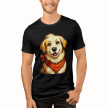 Handgezeichnetes glückliches Golden Retriever T-Sh