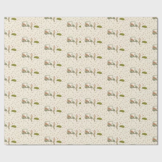 Handgezeichnetes Golf-Geschenkpapier Geschenkpapier (Saum)