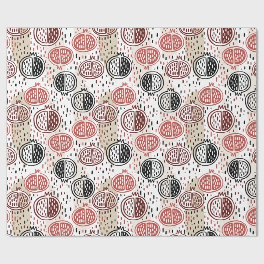 Handgezeichnetes Granatapfelmuster ID491 Geschenkpapier (Flach)