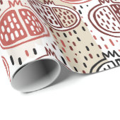 Handgezeichnetes Granatapfelmuster ID491 Geschenkpapier (Rolleneckpunkt)