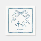 Handgezeichnetes graues Hochzeitmonogramm Serviette (Vorderseite)