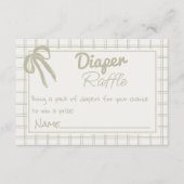 Handgezeichnetes Green Gingham Ribbon Diaper Raffl Begleitkarte (Vorderseite)