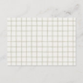 Handgezeichnetes Green Gingham Ribbon Diaper Raffl Begleitkarte (Rückseite)