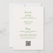 Handgezeichnetes Grün in einer Hochzeit Einladung (Rückseite)