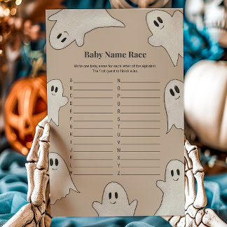 Handgezeichnetes Grusel-Geist-Baby-Name-Rennen-Spi