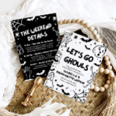 Handgezeichnetes Halloween-Bachelorette-Weekend-Pa Einladung