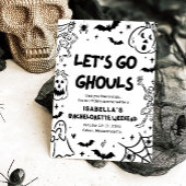 Handgezeichnetes Halloween-Bachelorette-Weekend-Pa Einladung