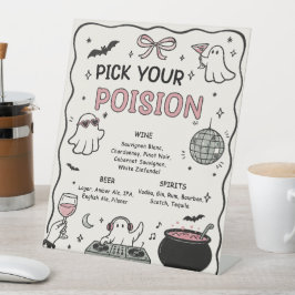 Handgezeichnetes Halloween-Bar-Podest-Schild Sockelschild