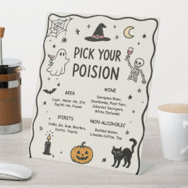 Handgezeichnetes Halloween-Bar-Podest-Schild Sockelschild