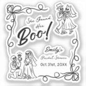 Handgezeichnetes Halloween-Brautparty Aufkleber (Vorderseite)