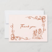 Handgezeichnetes Halloween-Brautparty Dankeskarte (Vorderseite)