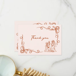 Handgezeichnetes Halloween-Brautparty Dankeskarte