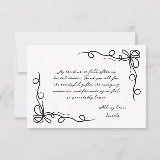 Handgezeichnetes Halloween-Brautparty Dankeskarte (Rückseite)