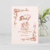 Handgezeichnetes Halloween-Brautparty Einladung (Stehend Vorderseite)