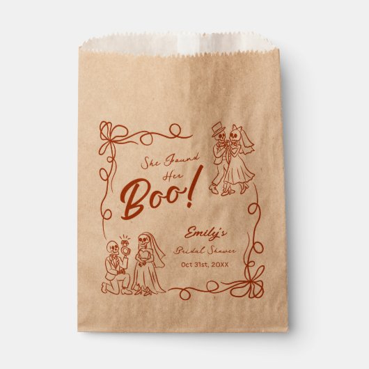 Handgezeichnetes Halloween-Brautparty Geschenktütchen (Vorderseite)